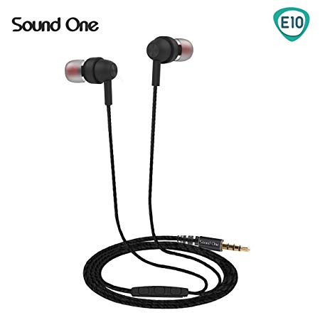Sound One E10 In Earphones With Mic ,Metal Body With EXTRA BASS , Black