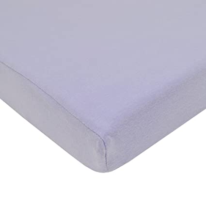 TL Care Supreme 100% Natural Cotton Jersey Knit Mini Crib Sheet, Lavender, 24" x 38", Soft Breathable, for Girls