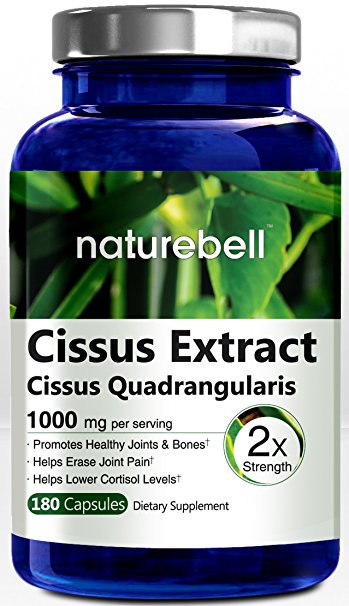 Premium Cissus Quadrangularis Extract 180 Capsules 1000 mg per serving, Support Joint, Bone and Tendon Health