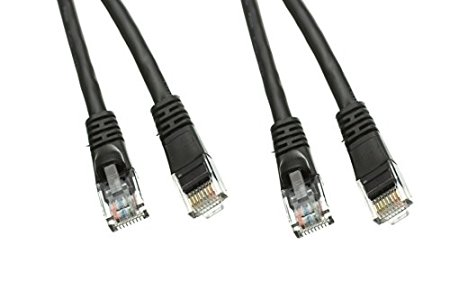 C&E 2 Pack Cat5e Black Ethernet Patch Cable, Snagless Molded Boot, 20 Feet, CNE543352