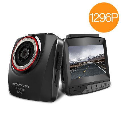 Dash Cam, APEMAN 2K Ultra Full HD1296P 2304*1296P Dashboard Camera, 2.4 Inch LCD 150 Wide Angle with, G-Sensor ,Loop Recording ,WDR, Night Vision, Parking Monitor