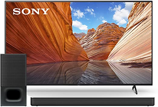 Sony X80J 65 Inch TV: 4K Ultra HD LED Smart Google TV with Sony HT-S350 Soundbar with Wireless Subwoofer: S350 2.1ch Sound Bar and Powerful Subwoofer