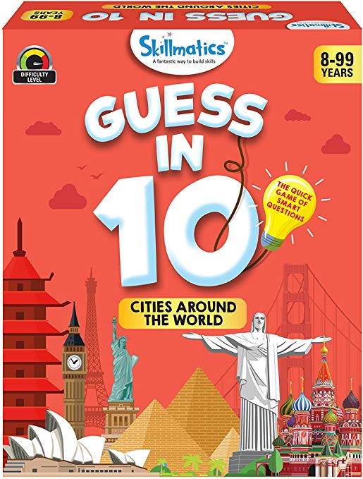 Skillmatics Educational Game : Cities Around The World - Guess in 10 (Ages 8-99 Years) | Card Game of Smart Questions | General Knowledge for Kids, Adults and Families | Gifts for Boys and Girls