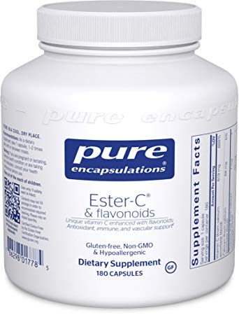Pure Encapsulations - Ester-C & Flavonoids - Hypoallergenic Vitamin C Supplement Enhanced with Bioflavonoids - 180 Capsules
