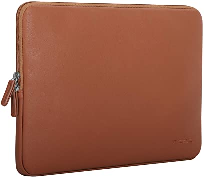 MoKo 13-13.3 Inch Laptop Sleeve Bag Fits MacBook Air 13-inch Retina 2020-2016, MacBook Pro 13", Surface Book/Surface Laptop 13.5", Waterproof PU Leather Protective Case - Brown