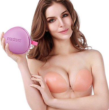 Komene Strapless Self Adhesive Silicone Push-up Pink Bra 2016 New