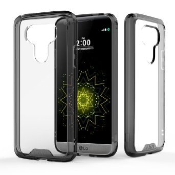 LG G5 Case, J&D [Crystal Clear] [Drop Protection] LG G5 Anti-Scratch Clear Back Panel   TPU Bumper Slim Case for LG G5 (Fusion Black)