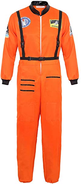 frawirshau Astronaut Costume Adult Role Play Cosplay Costumes Spaceman Flight Jumpsuit Space Suit for Men