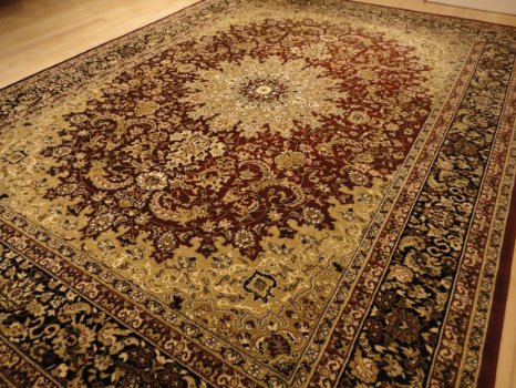 Large 5x8 Burgundy Black Isfahan Area Rug Oriental Carpet 6x8 Rug