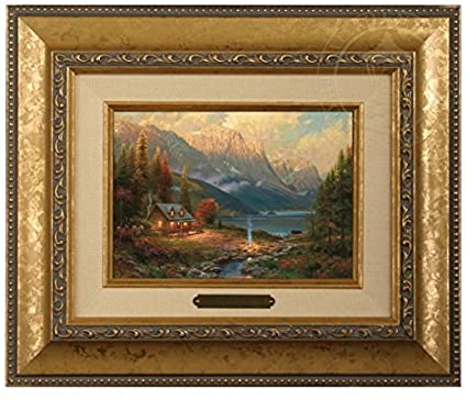 Thomas Kinkade Beginning of a Perfect Day Brushwork (Gold Frame)