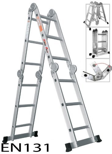 XtremepowerUS 12.5' 300 lbs Extended Multi Fold Purpose Folding Aluminum Ladder