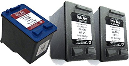 HouseOfToners Remanufactured Ink Cartridge Replacement for HP 21 & 22 (2 Black & 1 Color, 3-Pack)