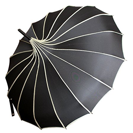 VIVISKY(TM) Pagoda Peak Old-fashionable Ingenuity Umbrella Parasol (black)