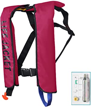MOCOTONO Inflatable Life Jacket, Automatic/Manual Inflatable PFD Life Vest for Adults