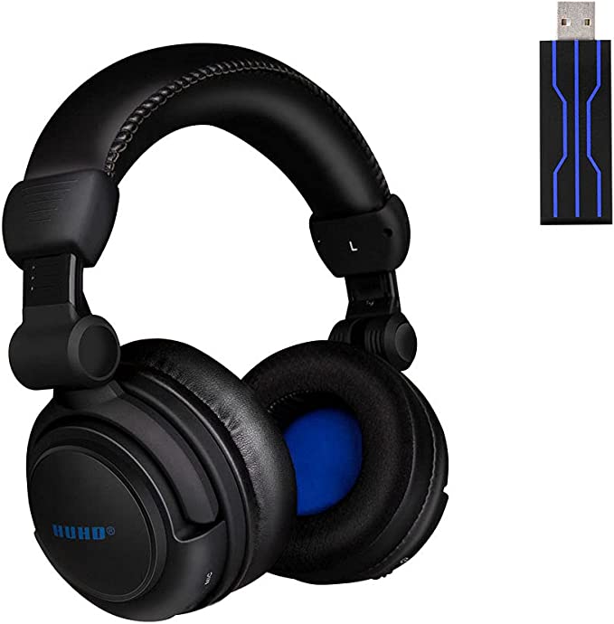 HUHD HW-933UI Wireless Vibration Gaming Headset 7.1 Surround Sound Headphones for PS5,PS4,PC,Xbox and Switch with Detachable Microphone