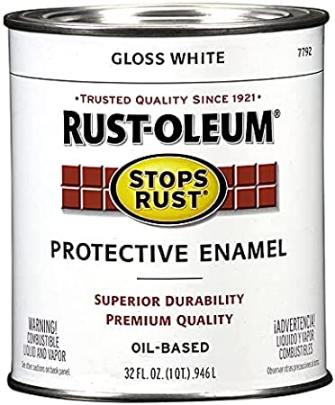 Rust-Oleum 7792504 Protective Enamel Paint Stops Rust, 32-Ounce, Gloss White