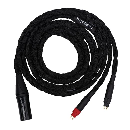 Tripowin GranVia Upgraded OFC Headphone Replacement Cable, HD650 Headphone Connector to 4Pin XLR Balanced Stereo Headphone Cable,for HD650/HD600/HD580/HD660S/Massdrop HD6XX/HD58X Jubilee(6.56ft )