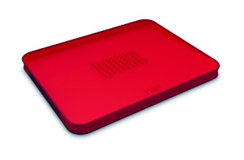 Joseph Joseph Small Cut and Carve Plus Multi-Function Chopping Board, Red