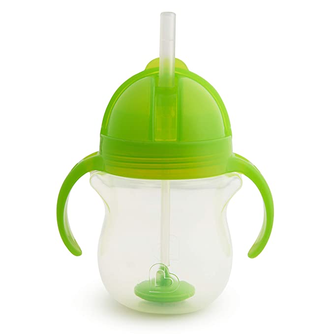 Munchkin 7 Ounce Click Lock Weighted Flexi Straw Trainer Cup (Green)