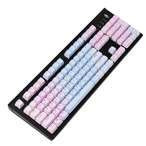 YMDK Double Shot 104 Dyed PBT Shine Through Keyset OEM Profile Keycap Set for Cherry MX Switches Mechanical Keyboard 104 87 61,Sunset Gradient