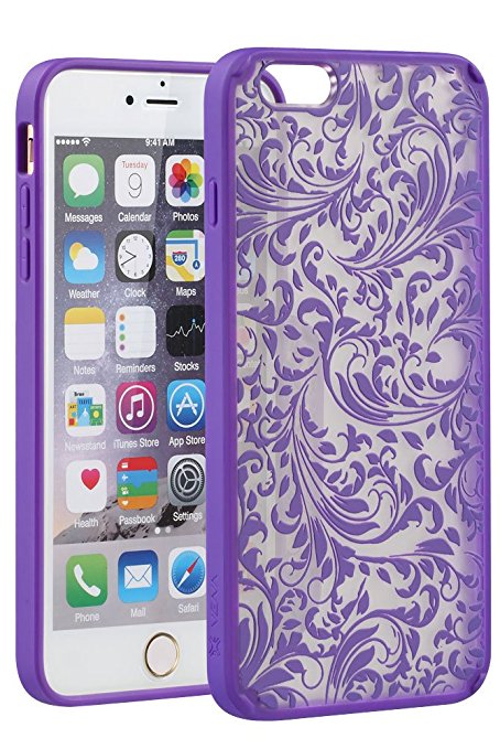 iPhone 6s Case - VENA [TACT ARMOR] Slim Protective Hybrid Case [CornerGuard | Shock Absorption] Quill Pattern Cover for iPhone 6S (2015) / iPhone 6 (2014) - Radiant Orchid