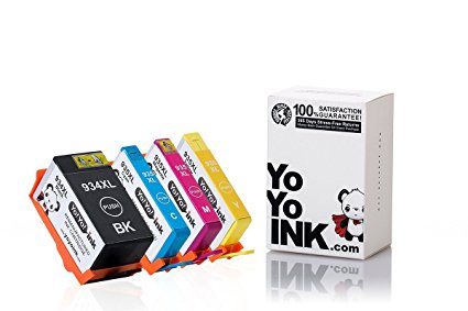 YoYoInk 4 Pack Remanufactured Ink Cartridge Replacement for HP 934XL & 935XL (1 Black, 1 Cyan, 1 Magenta, 1 Yellow)