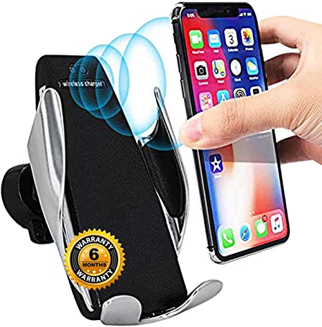 Trajectory Car Mobile Holder, Wireless Car Charger Automatic Clamping Fast Charging Phone Holder Mount in Car for iPhone Xs/XR/X/8 Samsung Galaxy S10/S10 /S9/S9 /S8/S8 Edge, Note 9/8/5