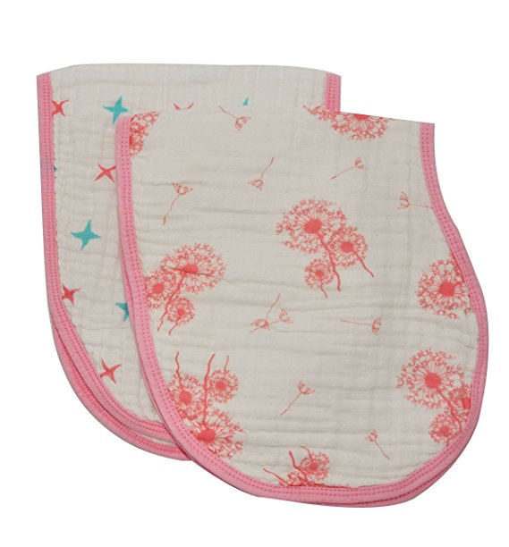 Snuggle Bebe 2-pack Super Soft and Absorbent 100% Muslin Cotton Burp Cloth and Bib