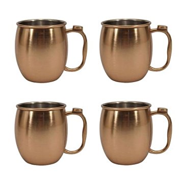 20 oz. Stainless Steel Moscow Mule Mug, Set of 4 Copper