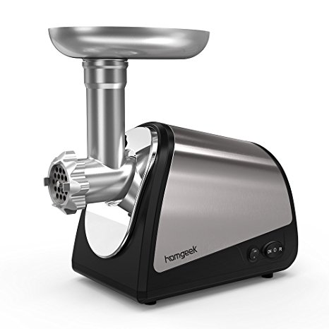 Homgeek Electric Meat Grinder 1200W Max Professional Commercial Home Sausage Maker Meats Mincer Food Grinding Mincing Machine with 3 Stainless Steel Cutting Plates and 1 Sausage Stuffing Tubes