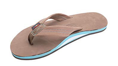 Rainbow Sandals Men's Single Layer Premier Leather with Blue Midsole