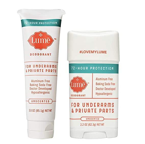 Lume Deodorant For Underarms & Private Parts Bundle Travel Tube   Propel Stick - Unscented