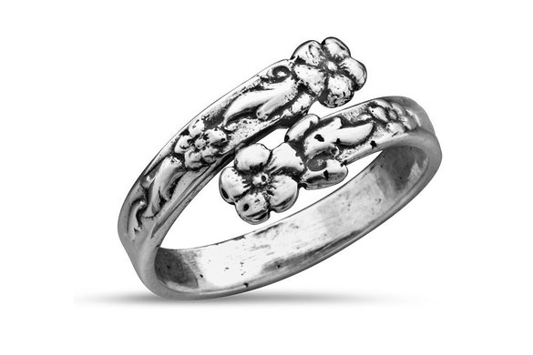 Silver Spoon Silver Plated Adjustable Spoon Ring for Women