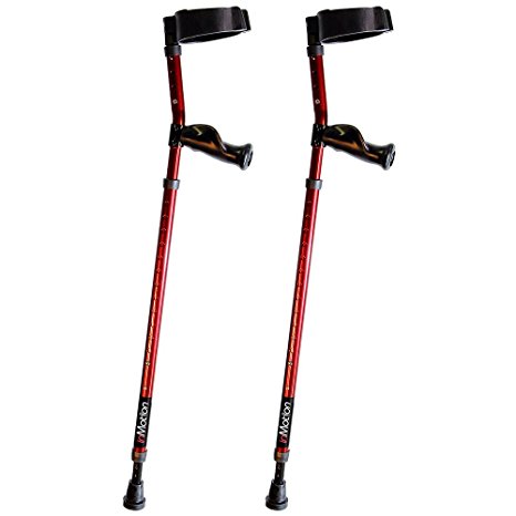 Millennial Medical Forearm In-Motion Crutches Ergonomic Handles - size Tall (4'9" - 6'3") | Electric Red