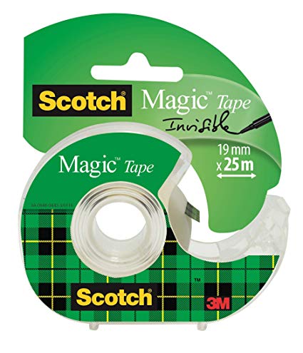 3M Scotch Magic Tape Dispensered Rolls, 19 mm x 25 m - Transparent