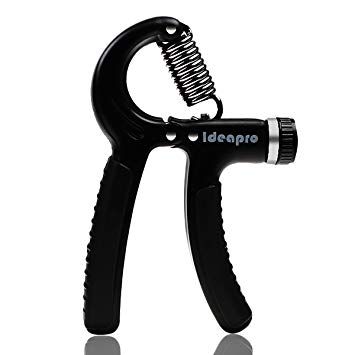 Ideapro 1 Pack Hand Grip Strengthener Adjustable Resistance 22-110 Lbs (10 - 50kg) -Hand Grip Exerciser, Strengthen Grip, Hand Squeezer, Forearm Grip, Hand Exercise, Gripper, Finger Strengthener (2 Pack, Black)