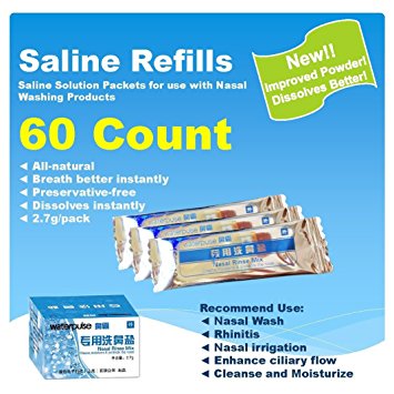 Tonelife 60 Count Saline Nasal Care Refills,Nasal Rinse Mix,Sinus Rinse Premixed Refill Packets,Powdered Saline Convenient Packets,Salt Premixed Packets,Nose Wash Salt,Nasal Cleaning Solution
