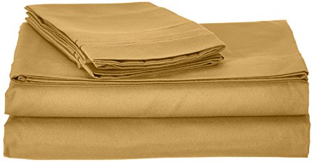 Clara Clark ® Supreme 1500 Collection 4pc Bed Sheet Set - Cal King Size, Camel Gold
