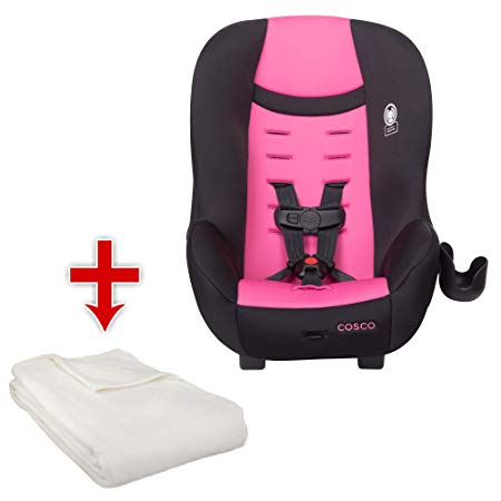 Cosco Scenera Next Convertible Car Seat with Cup Holder and Fleece Blanket (Vibrant Orchid)