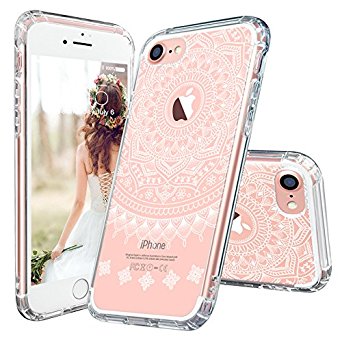 iPhone 7 Case, iPhone 7 Cover, MOSNOVO Girly Henna Clear Hard Case Design with TPU Bumper Protective Shockproof Back Cover for iPhone 7 (4.7")