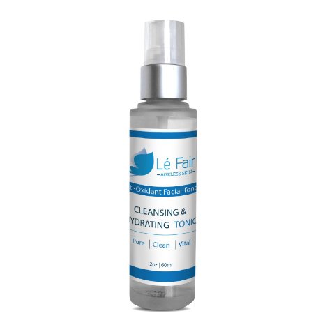 Le Fair Anti-Oxidant Facial Toner - Hydrated and Nourishes Skin - Alcohol Free & Gentle Cleansing - Suitable for All Skin Types - With Organic Aloe and Orange Blossom