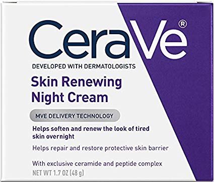 CeraVe Night Cream for Face | 1.7 Ounce | Skin Renewing Night Cream with Hyaluronic Acid & Niacinamide  | Fragrance Free