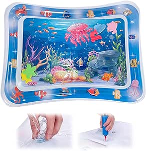 2024 Upgrade Thickened Water Sensor Play Mat, Sensory Water Play Mat for Cats, Cat Water Play Mat, Water Sensor Mat for Kids Cool Comfort Inflatable Tummy Time Water Mat (E)