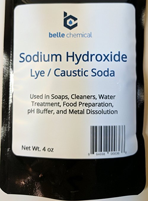 Sodium Hydroxide - Pure - Food Grade (Caustic Soda, Lye) (4 Ounce)