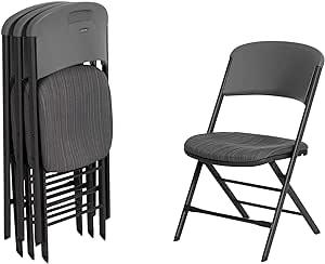 Lifetime Commercial Grade Padded Folding Chairs, 4 Pack, Urban Gray