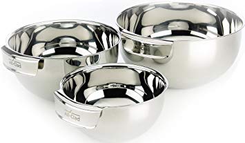 All-Clad MBSET Stainless Steel Dishwasher Safe Mixing Bowls/Set of 3 Kitchen Accessories , Silver