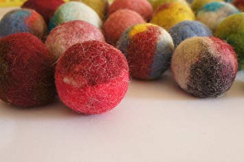 Cat Toy, Felted Wool Balls. Handmade From Ecological Wool Made By Kivikis.