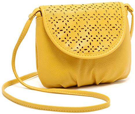 Hemlock Cute Shoulder Bag, Women Girl Mini Handbag Casual Crossbody Purse Bag (Yellow)