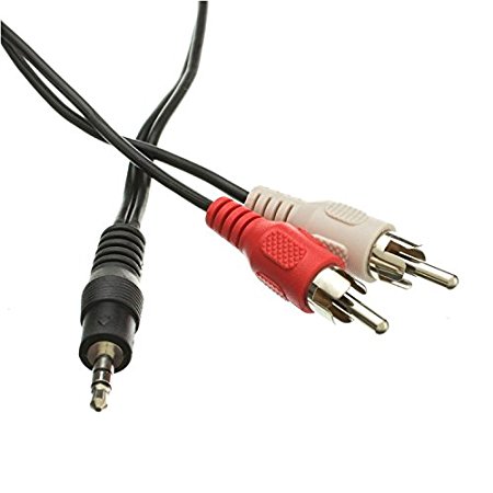 C&E 3.5mm Stereo Male to Dual RCA Male Right and Left Audio Cable, 25 Feet, CNE543710