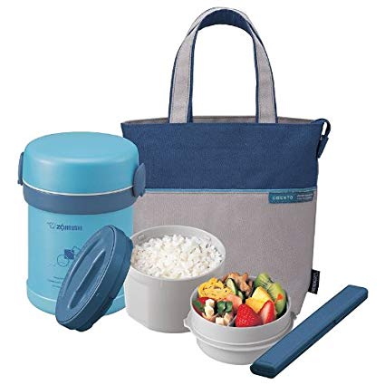 Zojirushi SL-MEE07 Ms. Bento Stainless-Steel Aqua Blue Vacuum Lunch Jar